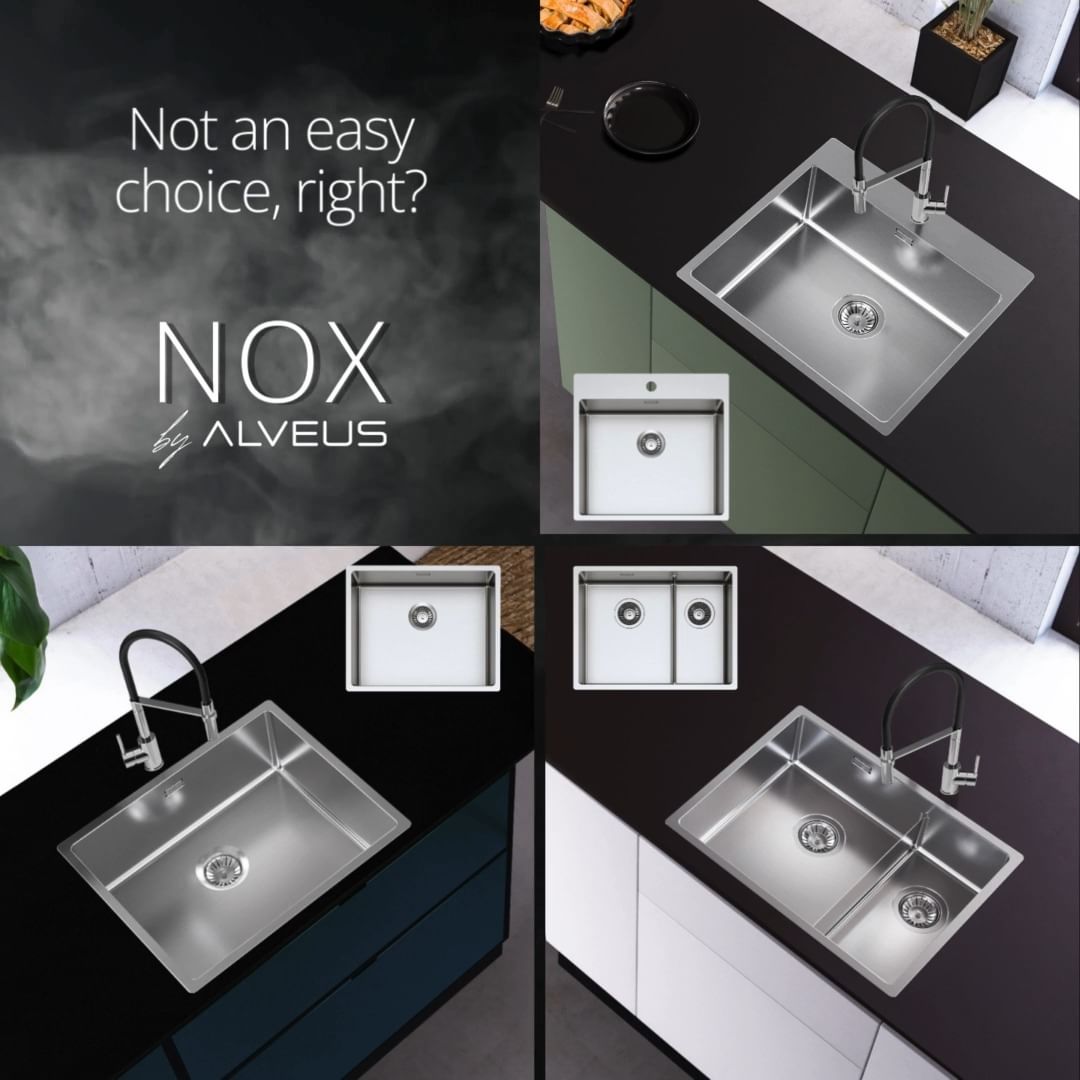 Which NOX sink would you choose:
- elegant bowl with a tap wing,
- without a tap wing,
- a double bowl with a slik divider?

Not an easy choice, right?