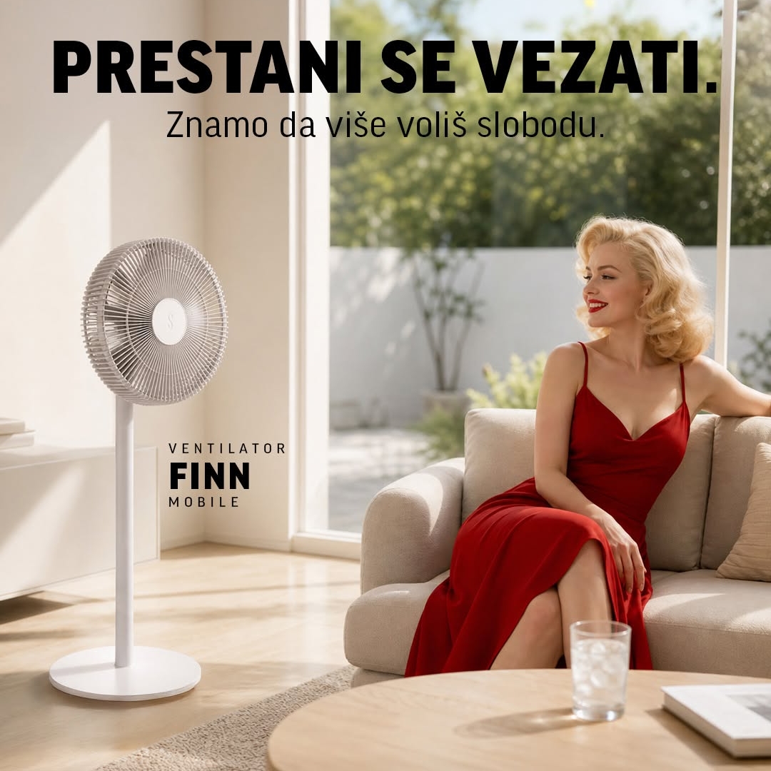 Nema žica da te drže na mjestu, nema drame oko toga gdje je najbliža utičnica. 

Finn je dovoljno lagan da ga nosiš sa sobom, a dovoljno jak da osjetiš razliku u sekundi. Puni se brzo, radi tiho i prilagođava se tebi u svakom trenutku. Jer kad jednom osjetiš kako je imati povjetarac točno tamo gdje ga želiš, sve ostalo će ti postati suvišno. 🌬️