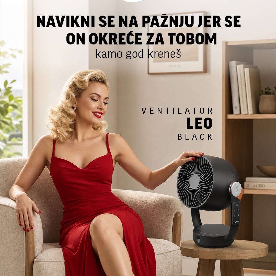 Možda zvuči previše dobro da bi bilo istinito, ali ovo ljeto stvarno možeš imati nekoga tko te stalno prati pogledom. 🤫 

Za razliku od običnih ventilatora koji fiksno pušu u jedno mjesto i ostavljaju te da se stalno namještaš, Leo koristi pametnu 3D oscilaciju. To znači da se istovremeno kreće i vodoravno i okomito, stvarajući ugodan, konstantan protok zraka koji te doslovno pronalazi u svakom kutu sobe – i to do čak 8 metara udaljenosti. 

Zato se opusti, smjesti gdje god želiš i jednostavno uživaj u pažnji (i svježini) koju zaslužuješ. 🖤