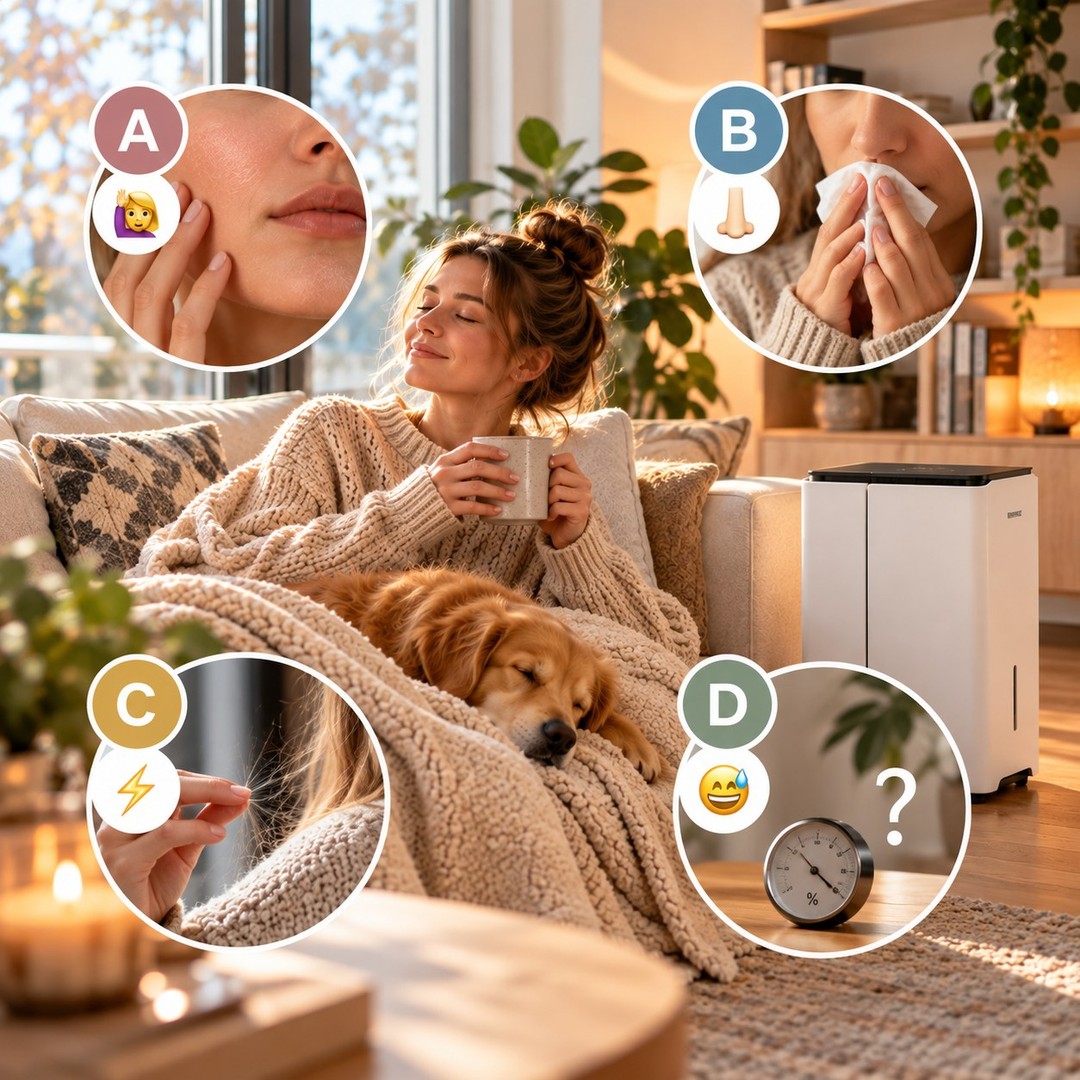 🏠 Kako pri vas veste, da je zrak doma presuh?

A) Suha koža 🙋‍♀️
B) Suho grlo ali nos 👃
C) Statična elektrika ⚡
D) Ne vem – nikoli ne preverjam vlažnosti 😅

Napišite črko v komentar. 👇

Mogoče boste presenečeni, koliko vas bo izbralo enak odgovor. 😉