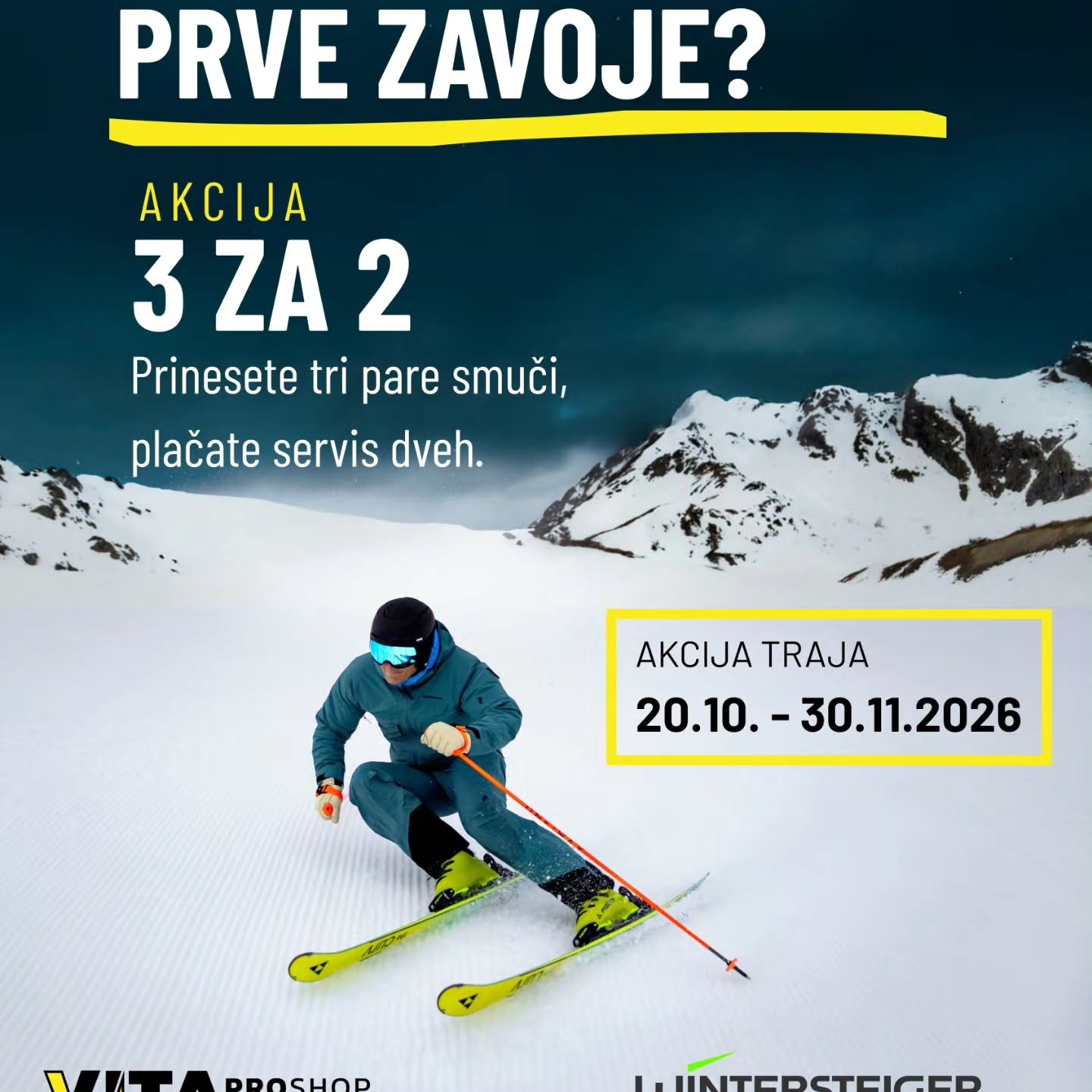 🎿 3, 2, 1 … SMUČARSKA SEZONA SE BLIŽA! ❄️

So tvoje smuči pripravljene na prve zavoje? ⛷️

Mi poskrbimo, da bodo! 💪

🔥 AKCIJA 3 ZA 2! 🔥

Pripelji tri pare smuči na servis, plačaj pa samo dva! Za popolno pripravo na novo sezono bo poskrbela naša ekipa.

📅 20. 10.–30. 11. 2026
📍 VITA PRO SHOP,Studenec 24,8210 Trebnje

Naj bodo prvi zavoji užitek, ne presenečenje! 😉

#vitaproshop #smucarskiservis #wintersteiger #smucanje #skiservice skiseason
